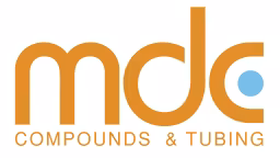 alt="MDC Compounds and Tubing logo, featuring lowercase orange letters 'm d c' with a light blue dot inside the 'c'."