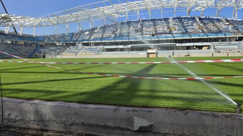 A sophisticated irrigation system managed by the Hunter 360 controller system